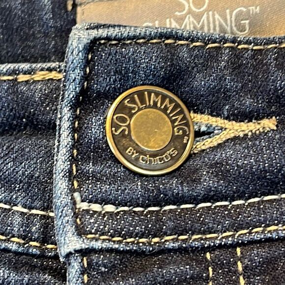 SO SLIMMING by CHICO'S Jeans Women's Size 1.5R Blue Denim Mid-Rise Medium Wash - Picture 4 of 15
